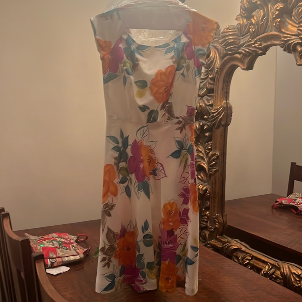 Liz Claiborne silk off the shoulder dress